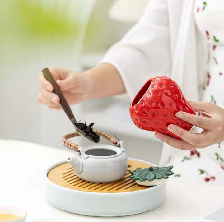 Strawberry Ceramic Jar