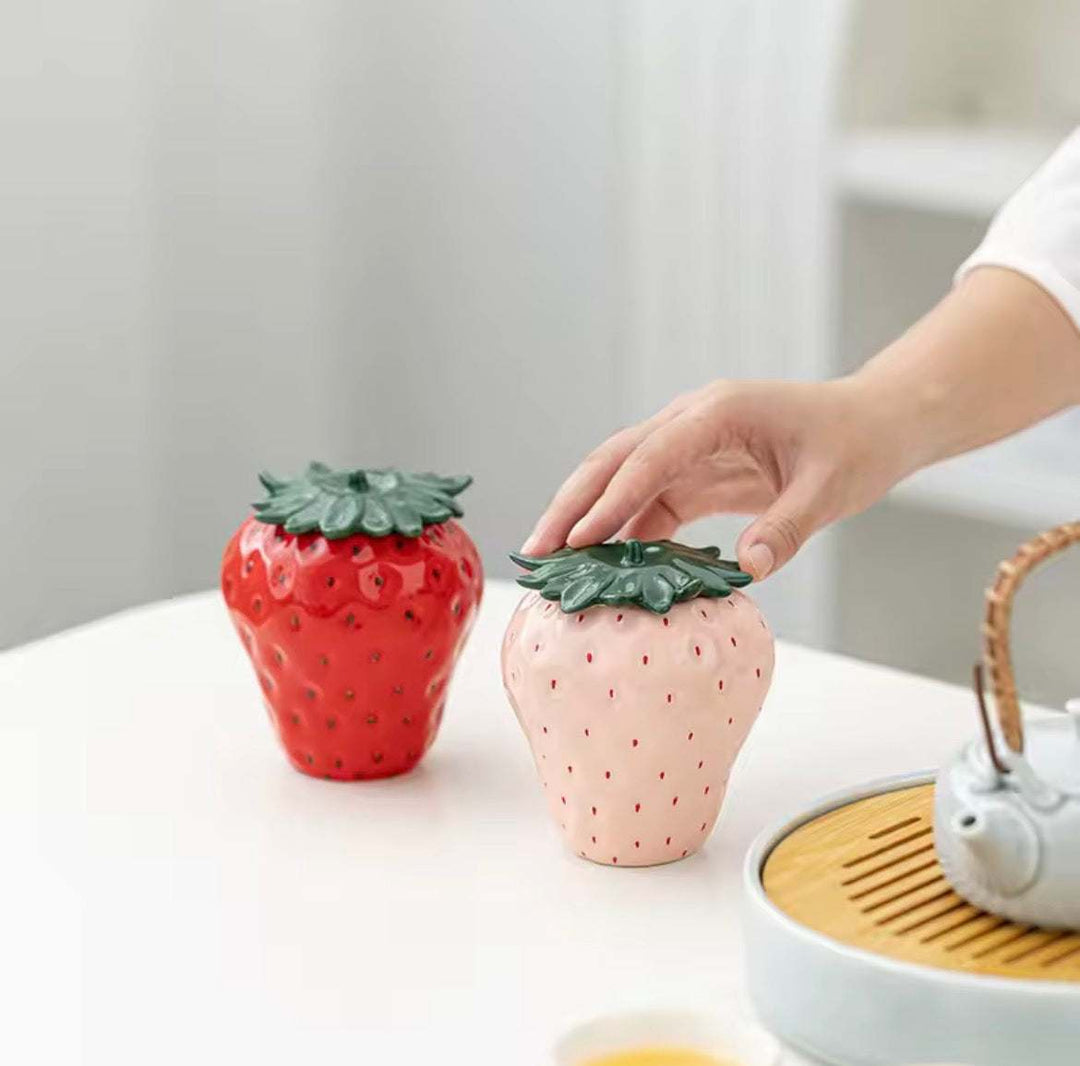 Strawberry Ceramic Jar