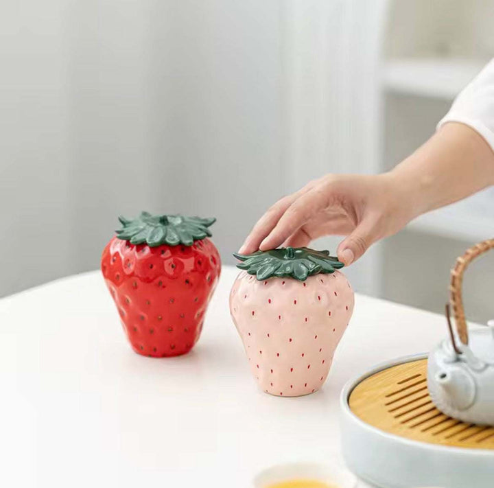 Strawberry Ceramic Jar