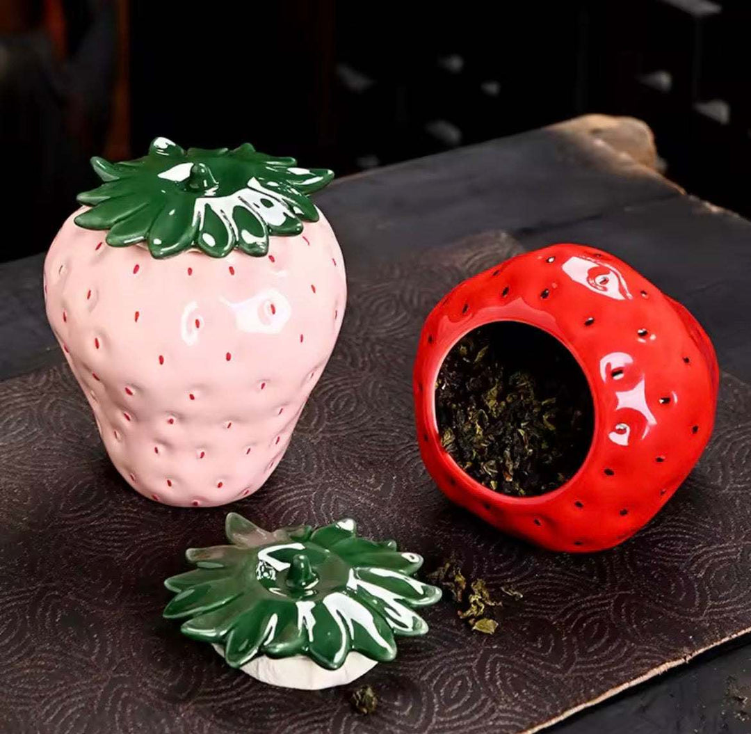 Strawberry Ceramic Jar