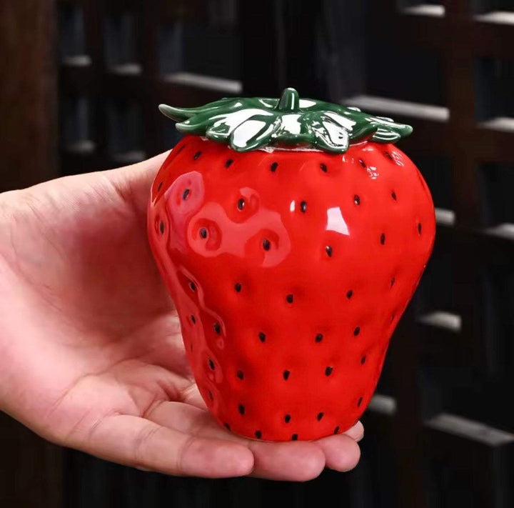 Strawberry Ceramic Jar