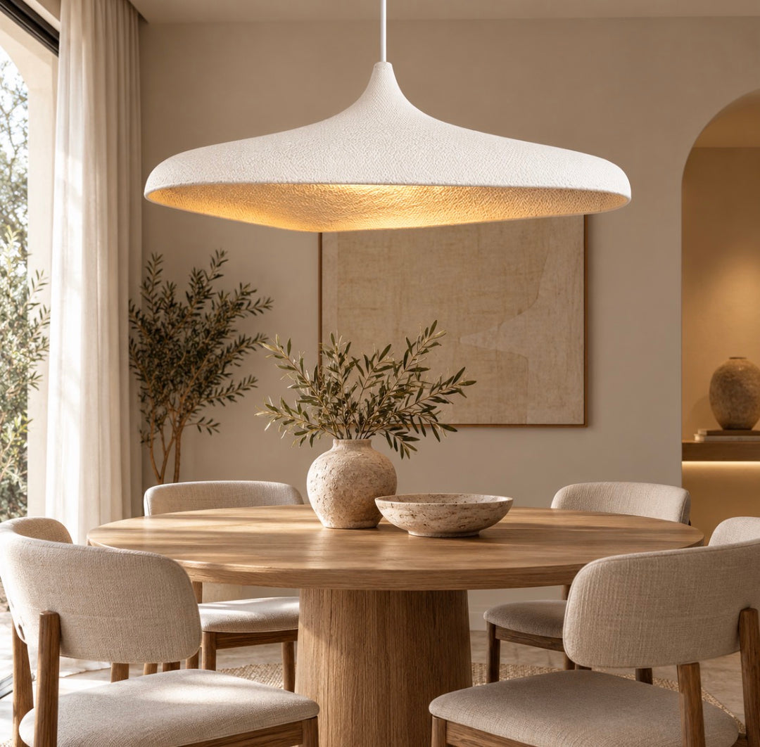 Sculptural White Organic Dome Pendant Light