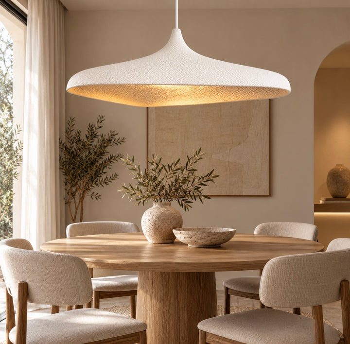 Sculptural White Organic Dome Pendant Light