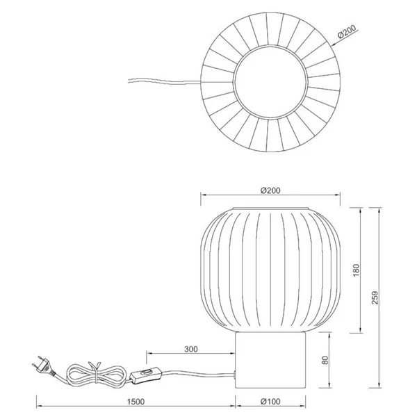 Frosted Glass Globe Table Lamp