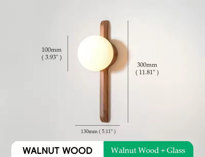 Scandinavian Wooden Globe Wall Sconce