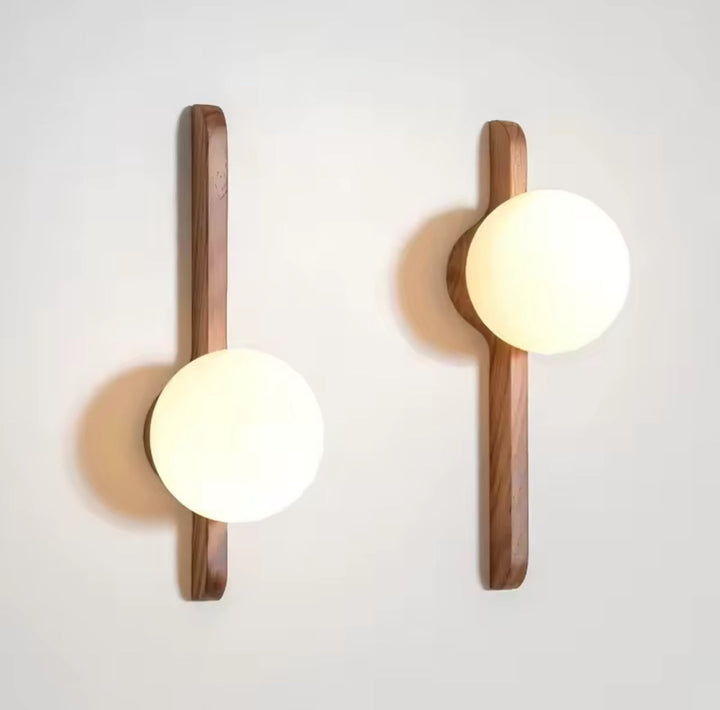 Scandinavian Wooden Globe Wall Sconce