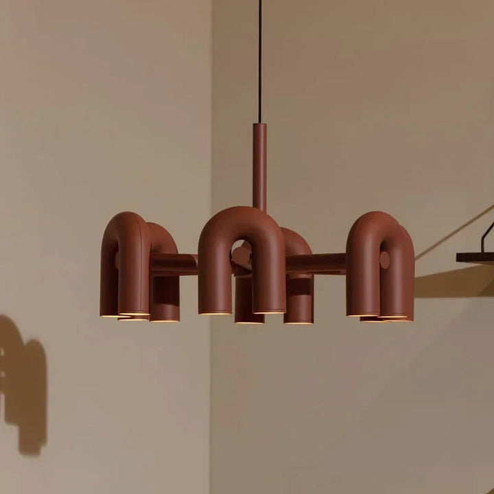 Modern Black Tube Chandelier
