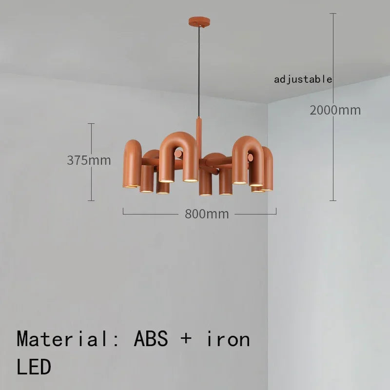 Modern Black Tube Chandelier