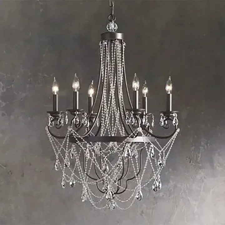 Crystal Draped Vintage Chandelier