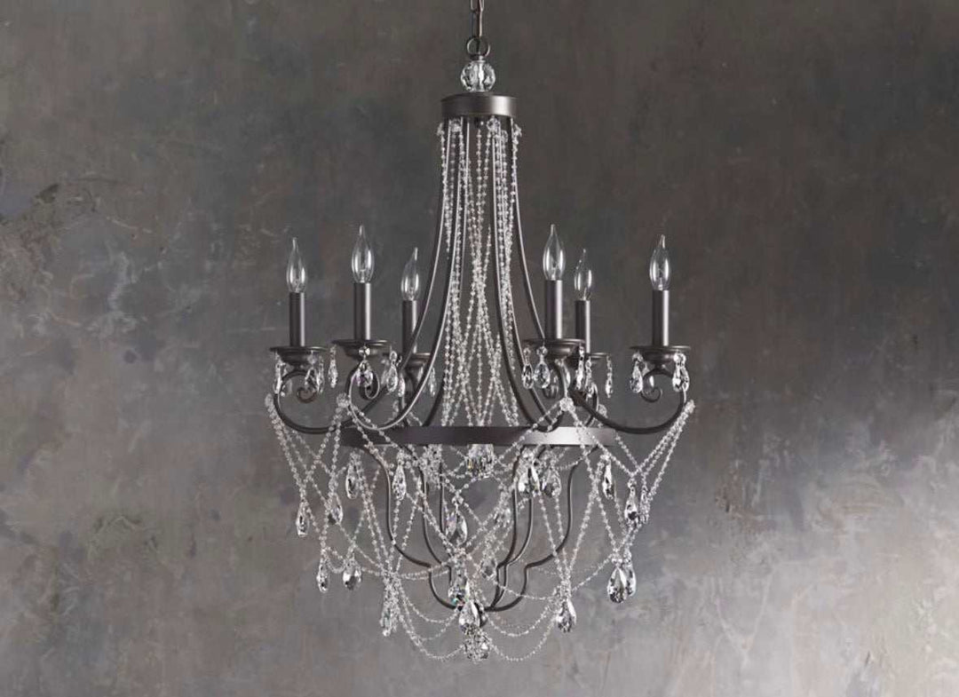 Crystal Draped Vintage Chandelier