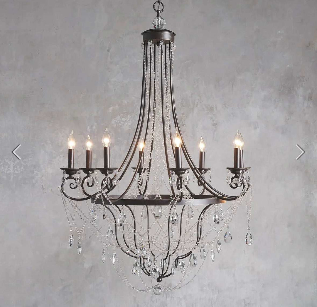 Crystal Draped Vintage Chandelier