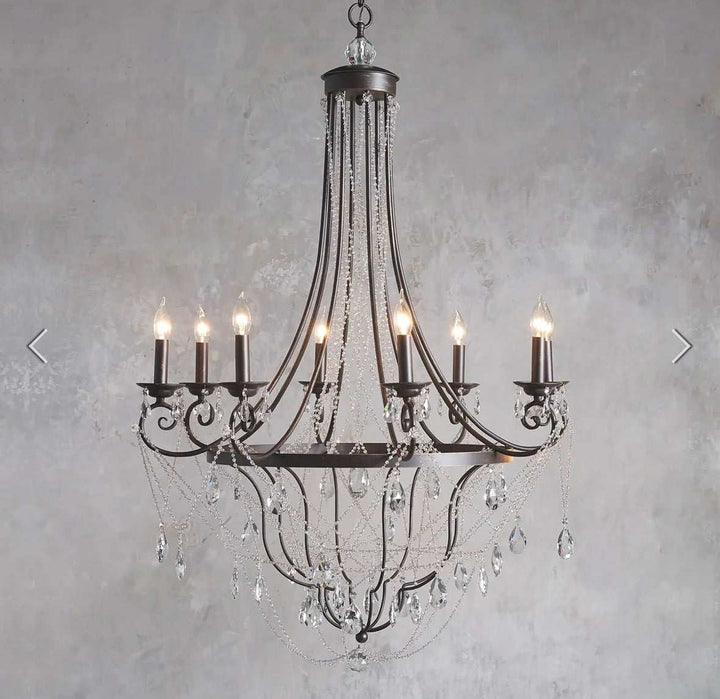 Crystal Draped Vintage Chandelier