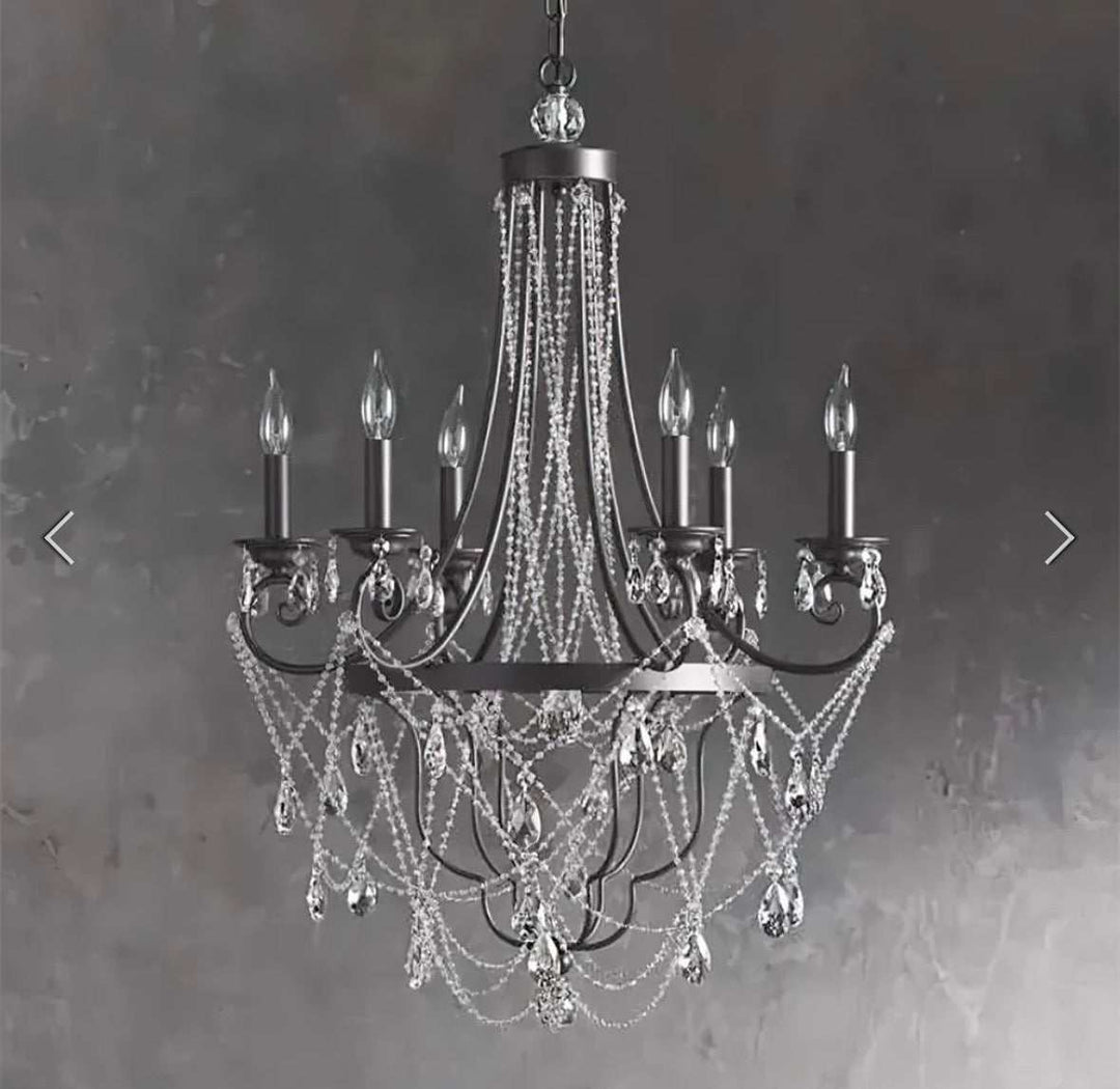 Crystal Draped Vintage Chandelier