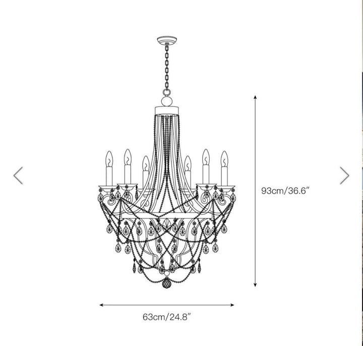 Crystal Draped Vintage Chandelier