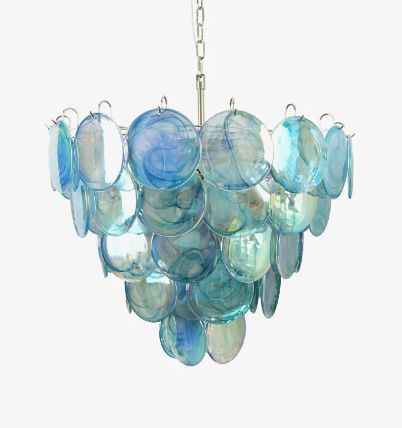 Iridescent Glass Disc Chandelier