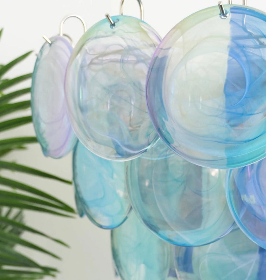 Iridescent Glass Disc Chandelier
