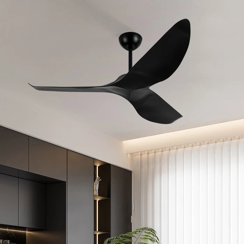 Sleek Black Ceiling Fan with Minimalist Design