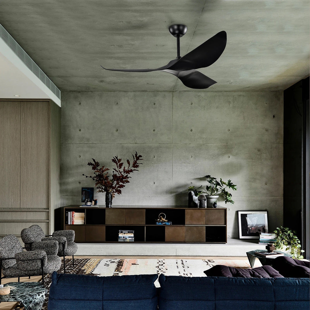 Sleek Black Ceiling Fan with Minimalist Design