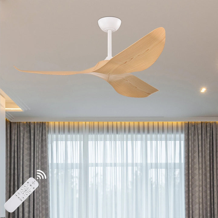 Modern Wooden Ceiling Fan with Sculptural Design