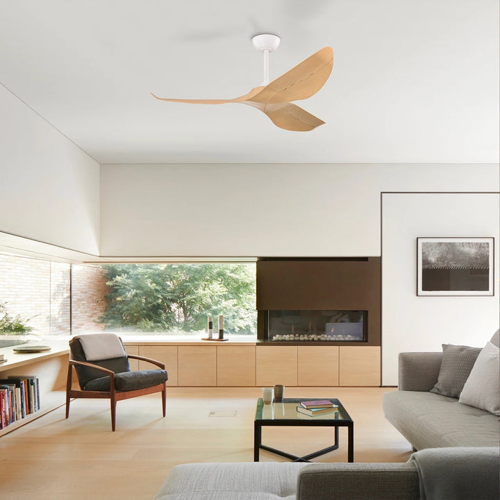 Modern Wooden Ceiling Fan with Sculptural Design