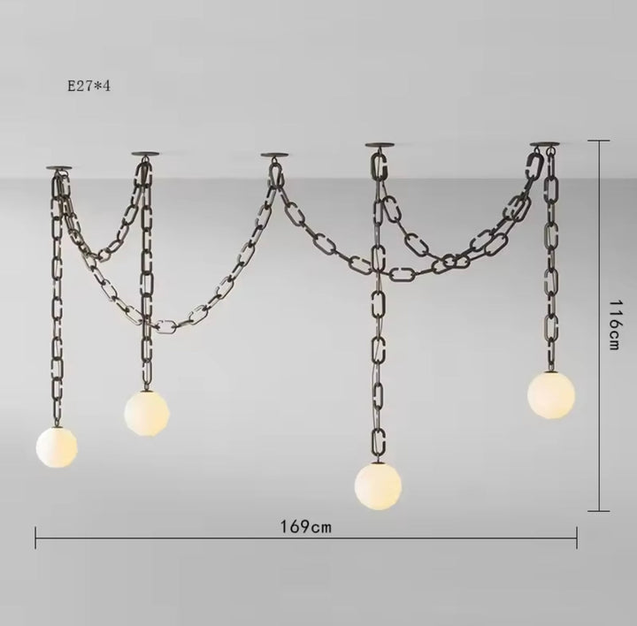 Modern Chain Globe Pendant Light