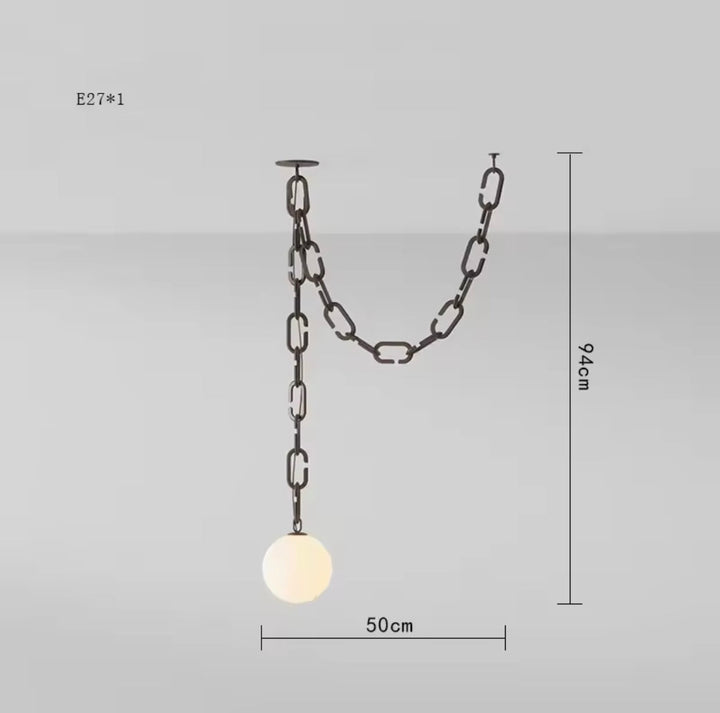 Modern Chain Globe Pendant Light