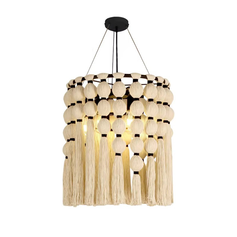 Boho Beaded Yarn Tassel Chandelier