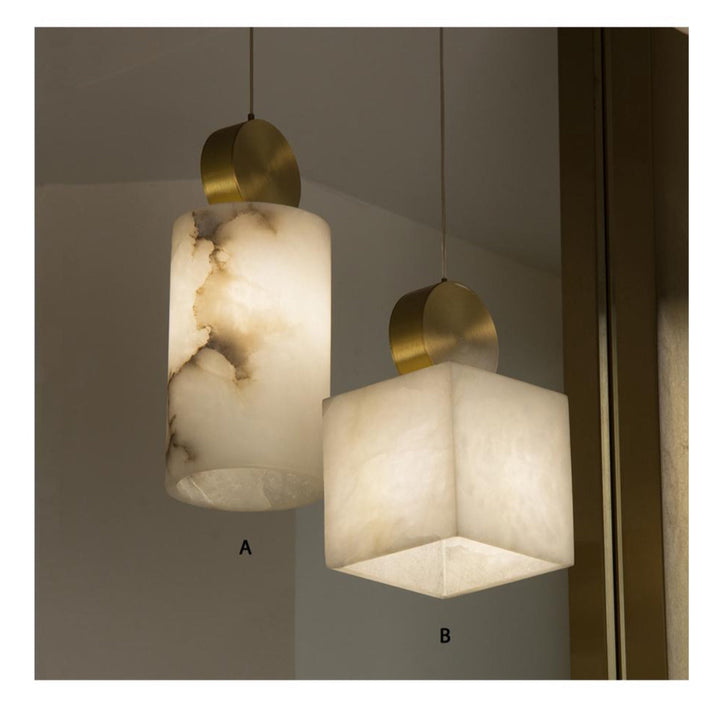 Spanish Marble Pendant Lights - Cylinder & Cube