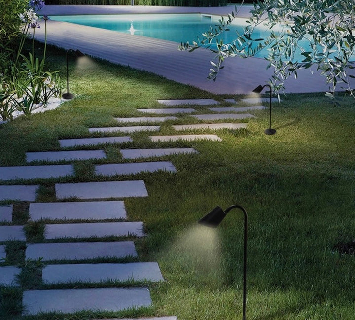 Modern Black LED bollard Outdoor Light - Minimalist Design