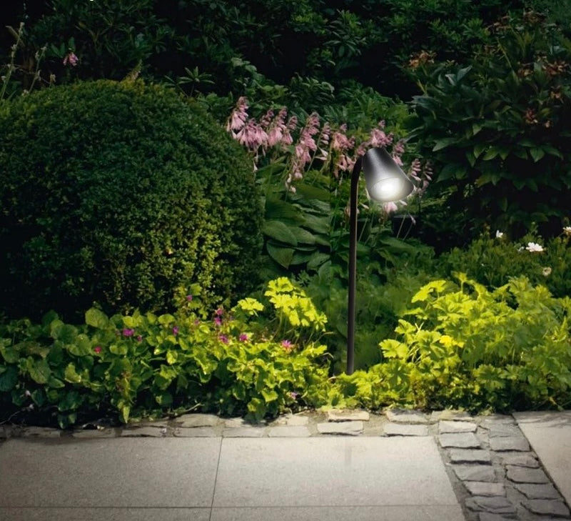 Modern Black LED bollard Outdoor Light - Minimalist Design