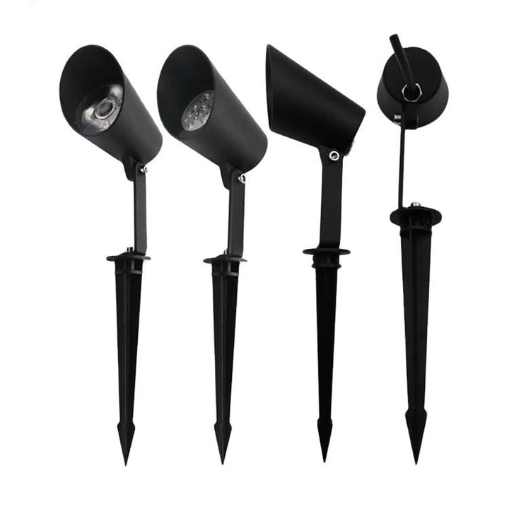 Modern Black LED Spike Spotlights - Outdoor Garden Lighting