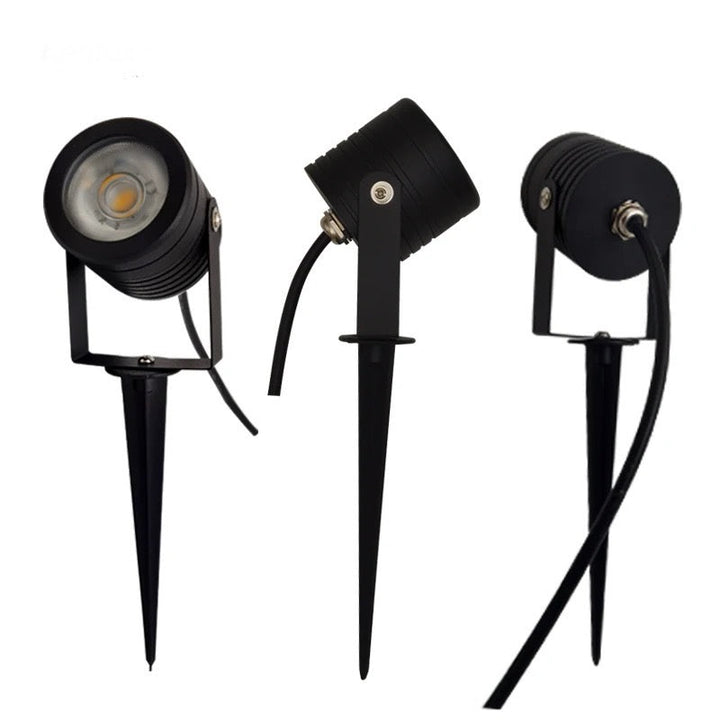 Modern Black LED Garden Spotlight - Adjustable Outdoor Light