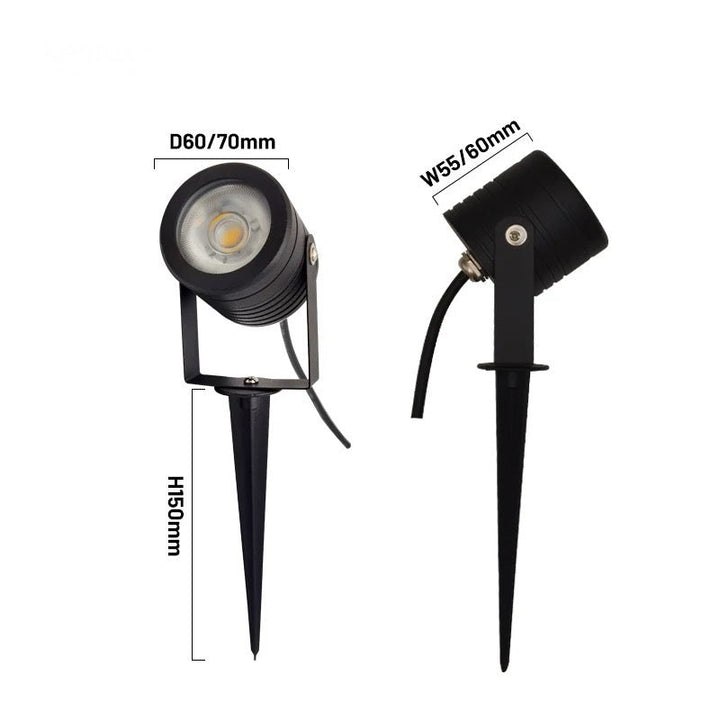 Modern Black LED Garden Spotlight - Adjustable Outdoor Light