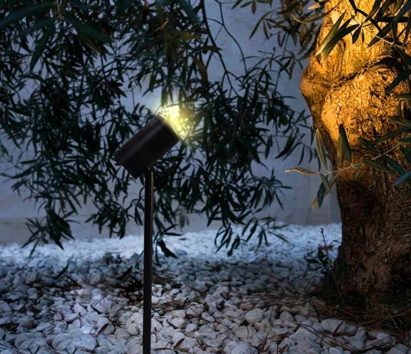 Modern Black LED Spike Spotlight - Outdoor Garden Light