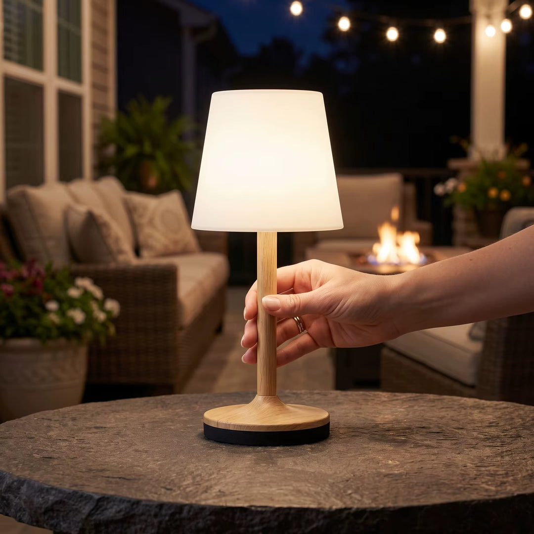 Wooden Rechargeable Table Lamp