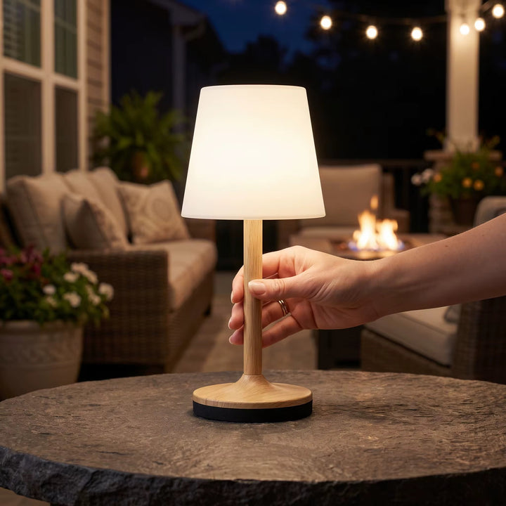 Wooden Rechargeable Table Lamp