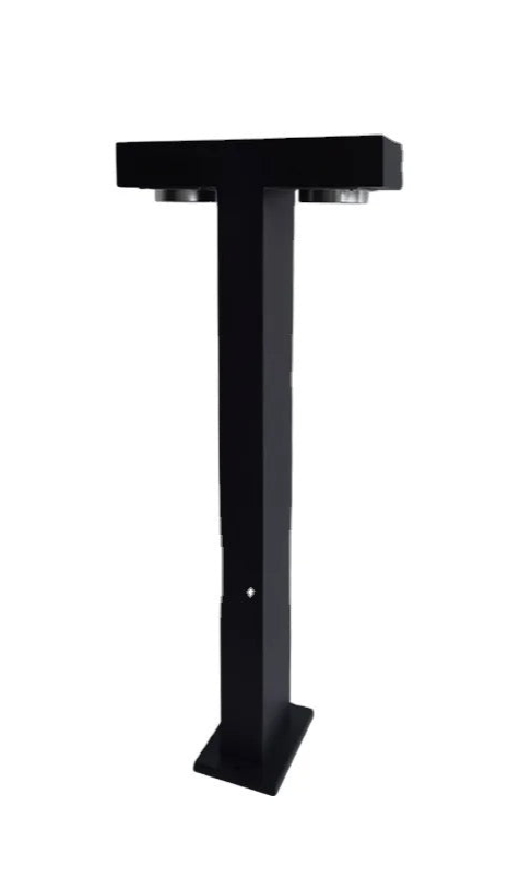 Modern Black T-Shaped LED Bollard Light - Outdoor Pathway Lighting