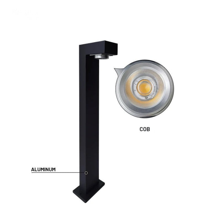 Modern Black LED Bollard Light - Outdoor Pathway Lighting