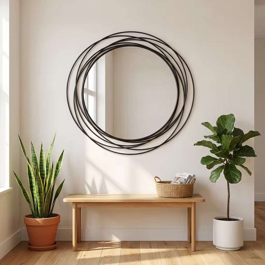 ORBIT - Modern Wire Frame Round Mirror
