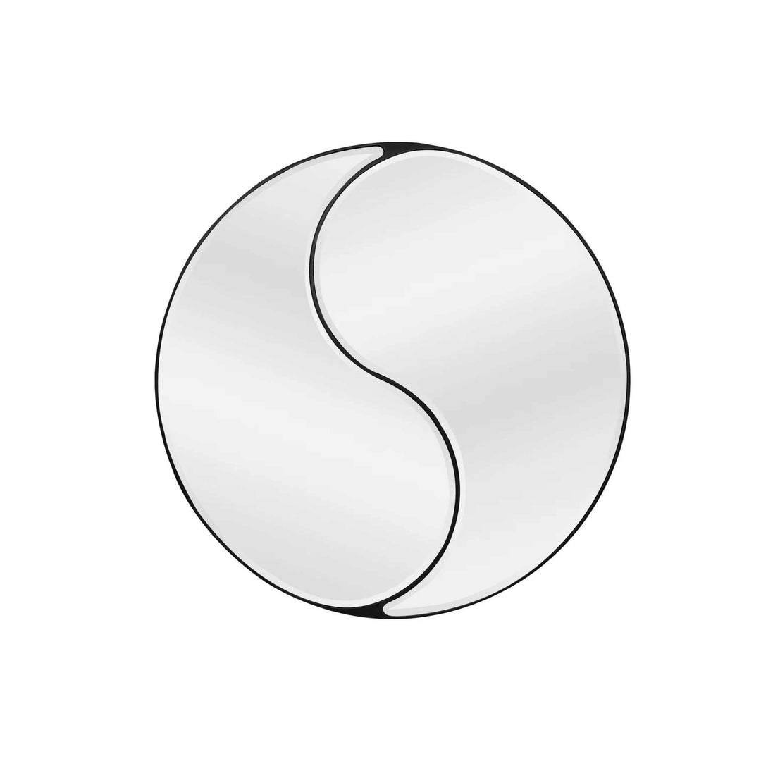 Yin Yang Decorative Wall Mirror with Black Frame