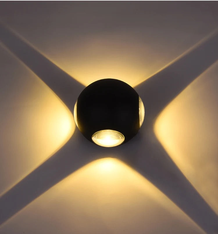 Modern Black LED Wall Light - Artistic Cross Glow Design