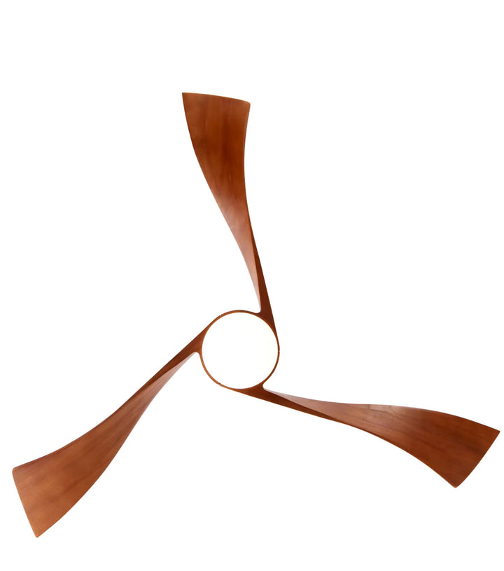 Contemporary Ceiling Fan with Rich Wooden Blades and LED Light