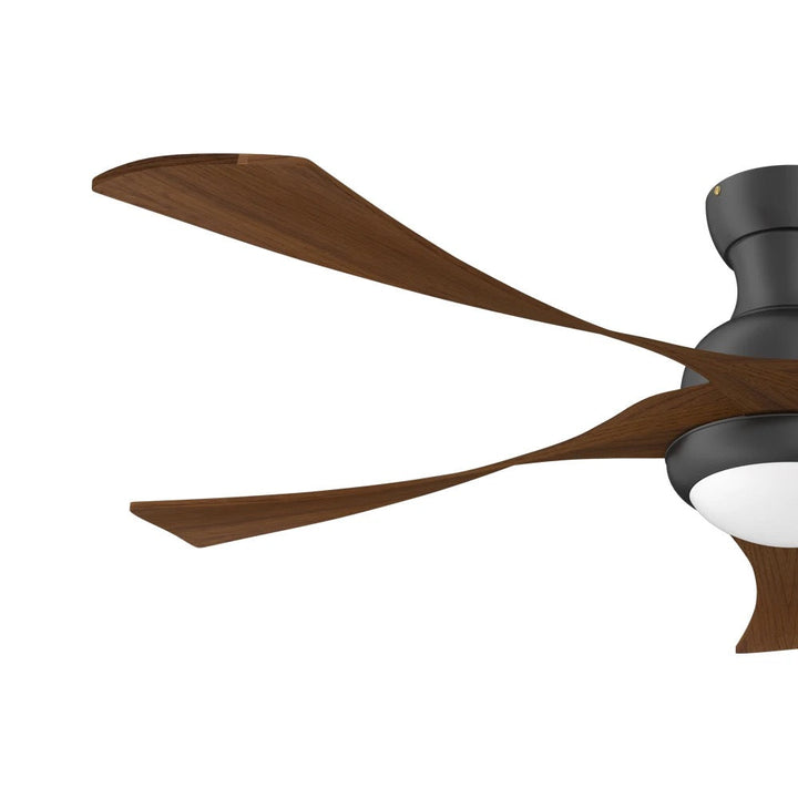 Modern Ceiling Fan with Walnut Wood Blades and LED Light