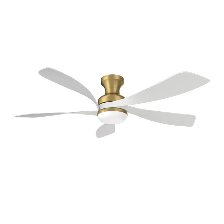 Elegant Ceiling Fan with White Blades and Gold Accents