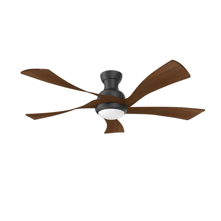 Modern Ceiling Fan with Walnut Wood Blades and LED Light