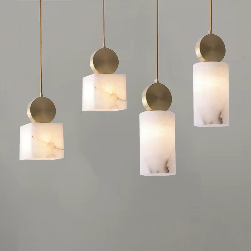 Spanish Marble Pendant Lights - Cylinder & Cube