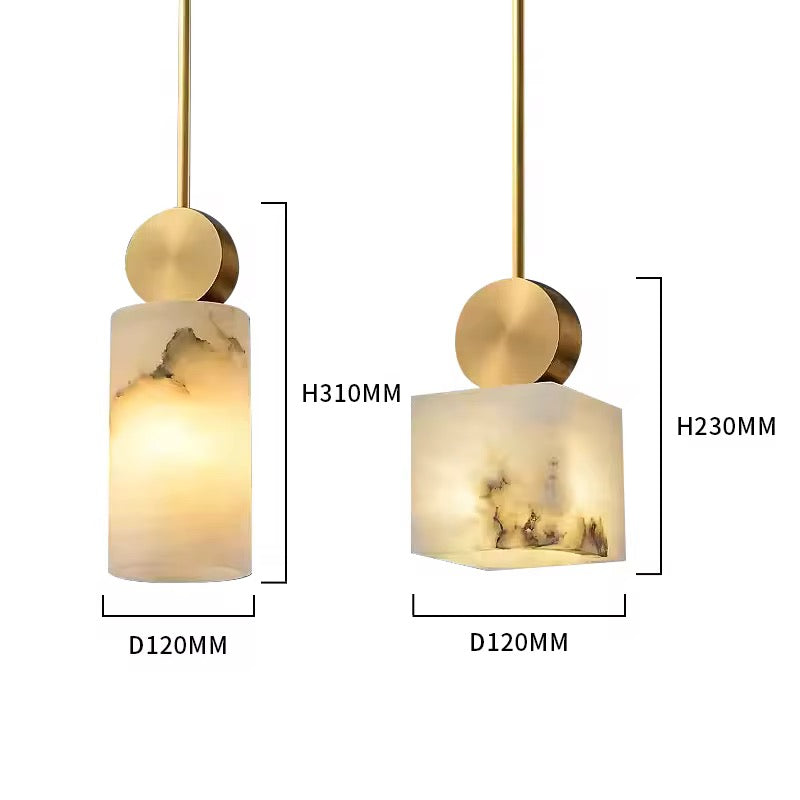 Spanish Marble Pendant Lights - Cylinder & Cube