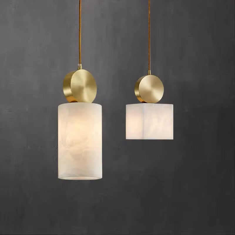 Spanish Marble Pendant Lights - Cylinder & Cube