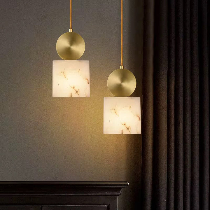 Spanish Marble Pendant Lights - Cylinder & Cube
