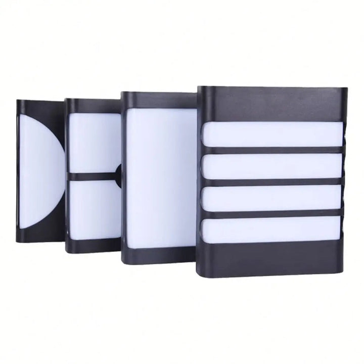 Set of Modern Black and White LED Outdoor Wall Lights